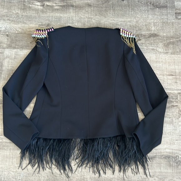 Calvin Klein Black Blazer with Beaded Shoulders - Picture 6 of 10